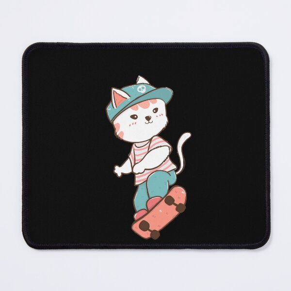 Item preview, Super Cute Cat Riding a Skateboard designed and sold by mkzmerch.
