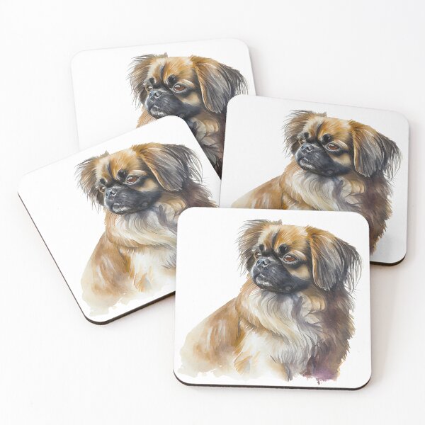 Item preview, Watercolor Painting of Tibetan Spaniel Small Dog Breed designed and sold by Nalaxation.