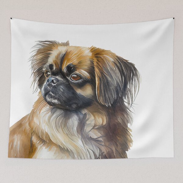 Artikelvorschau, Watercolor Painting of Tibetan Spaniel Small Dog Breed entworfen und verkauft von Nalaxation.