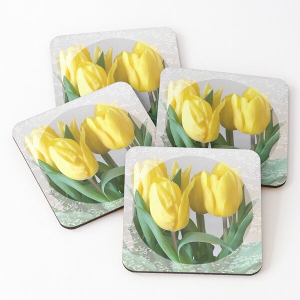 Item preview, Romantic Yellow Tulips bouquet with lace trim by Iritof designed and sold by iritof.