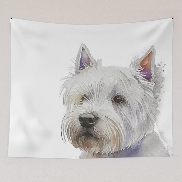 Aperçu de l'œuvre Watercolor Painting of West Highland White Terrier Small Dog Breed créée et vendue par Nalaxation.