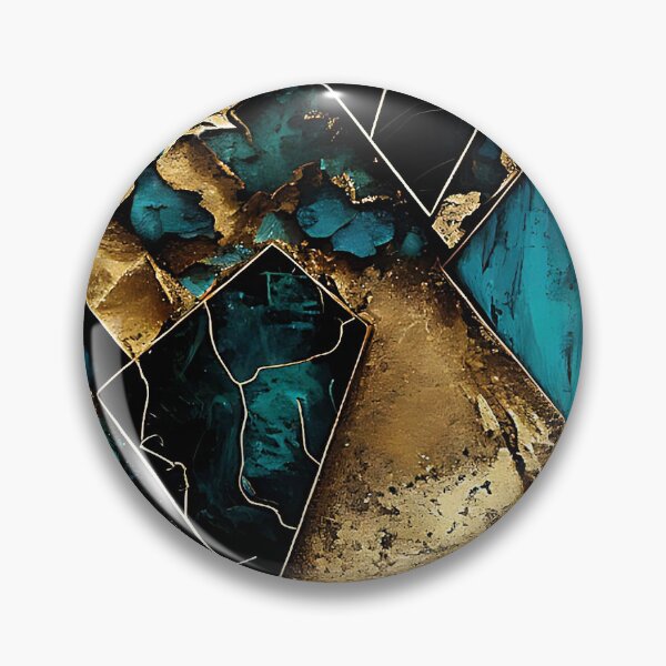 Item preview, Abstract Teal and Gold Geoscape designed and sold by TheArtMage.