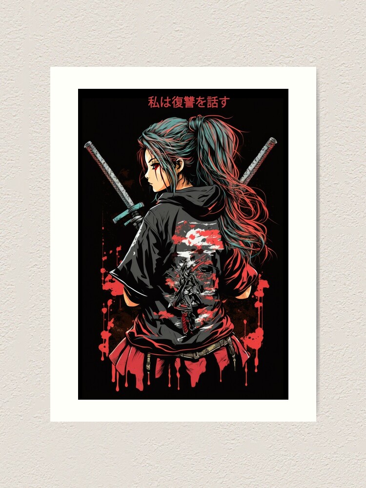 Punk Japanese high quality Kanji Girl Printed