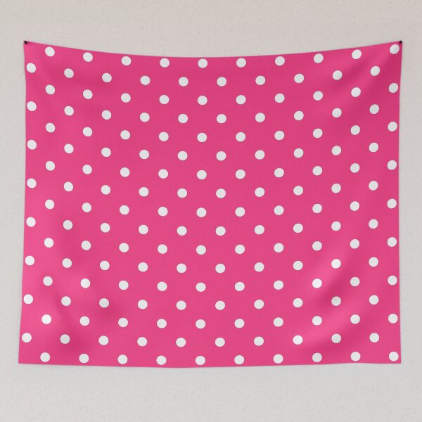 Item preview, White Polka Dots on Pink Background designed and sold by starrylite.