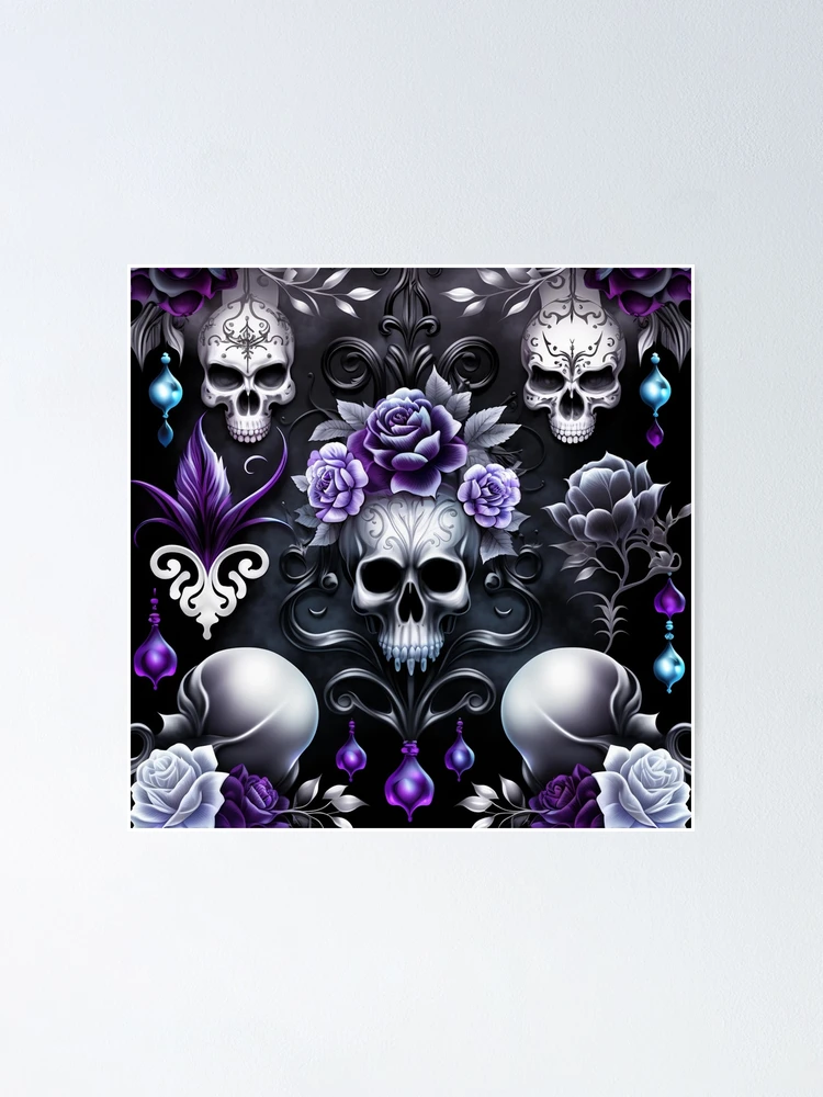 Gothic Skull Purple Pattern