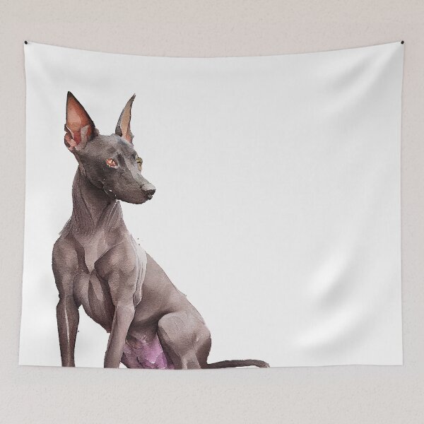 Artikelvorschau, Watercolor Painting of Xoloitzcuintli Small Dog Breed2 entworfen und verkauft von Nalaxation.