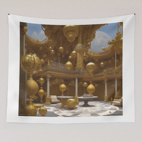 Item preview, Parnassus Checkered Gold Decorated Floor Palace Room designed and sold by entwithanaxe.