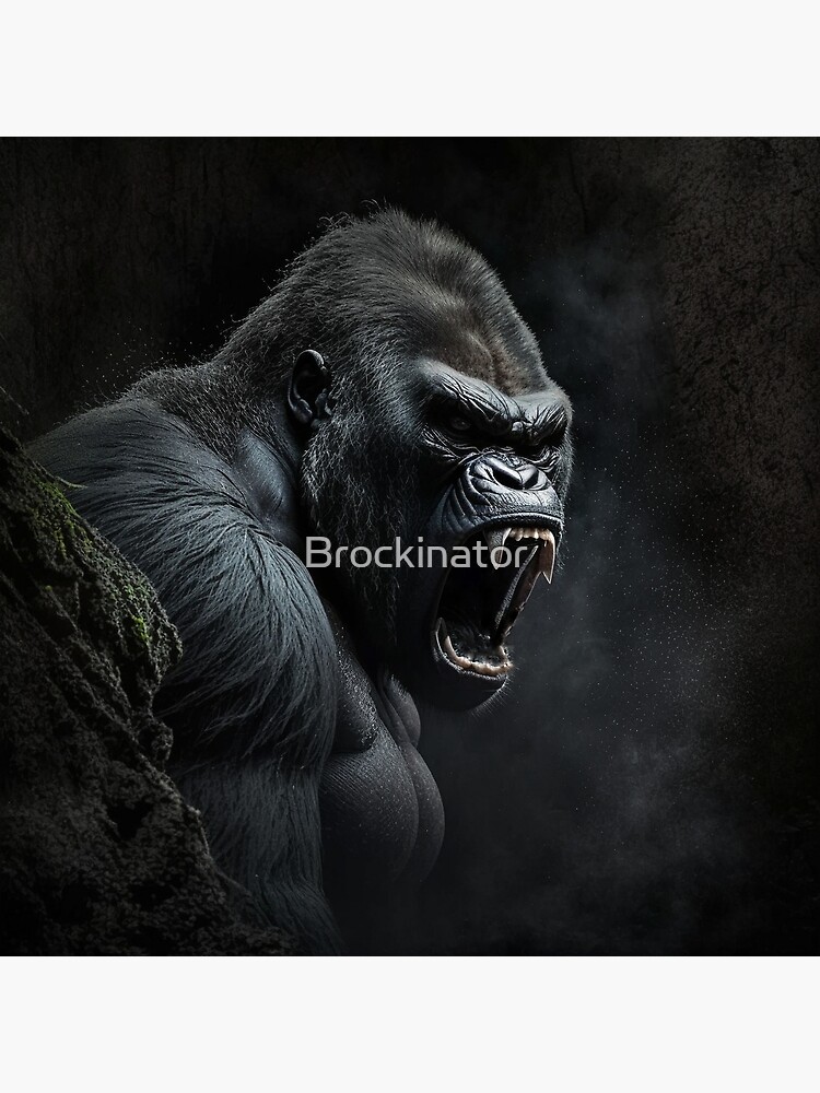 angry gorilla.black gorilla Rug by mario's