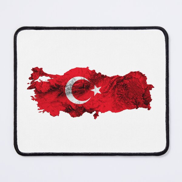Item preview, Turkey detailed 3d map with red flag designed and sold by Hammadalikhn.