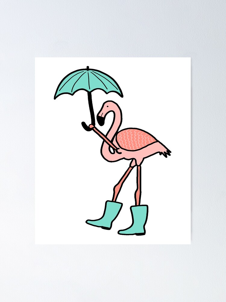 «Flamingo sosteniendo y vistiendo de lluvia» de SouthernDesigns | Redbubble