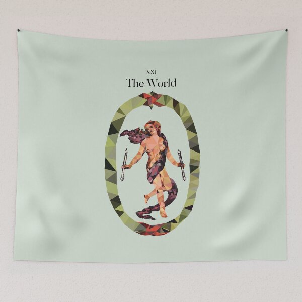 Item preview, The World Tarot Low Poly Vector Art, Black Text version designed and sold by felinedreams.