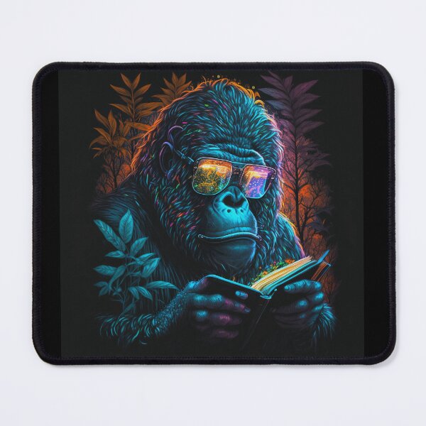 Item preview, Gorilla Reading Retro Style Mountain Gorilla designed and sold by Brockinator.