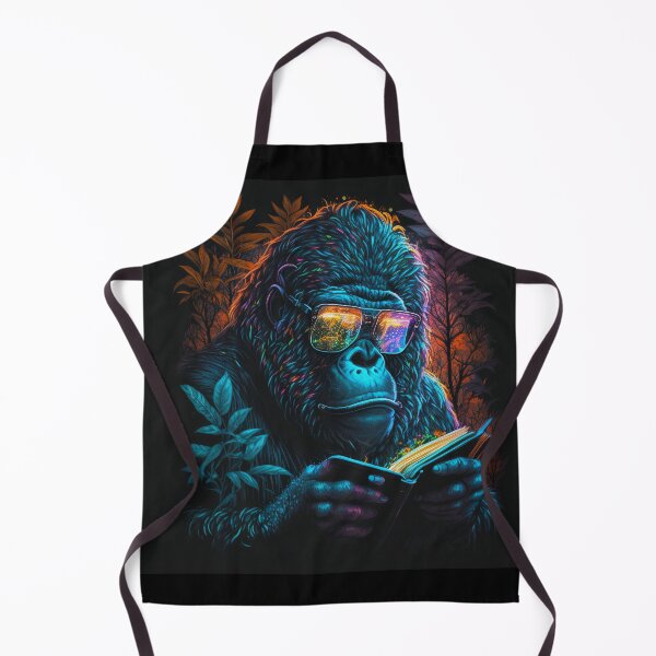Item preview, Gorilla Reading Retro Style Mountain Gorilla  designed and sold by Brockinator.