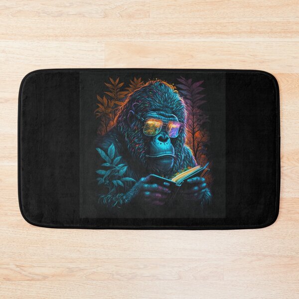 Item preview, Gorilla Reading Retro Style Mountain Gorilla  designed and sold by Brockinator.