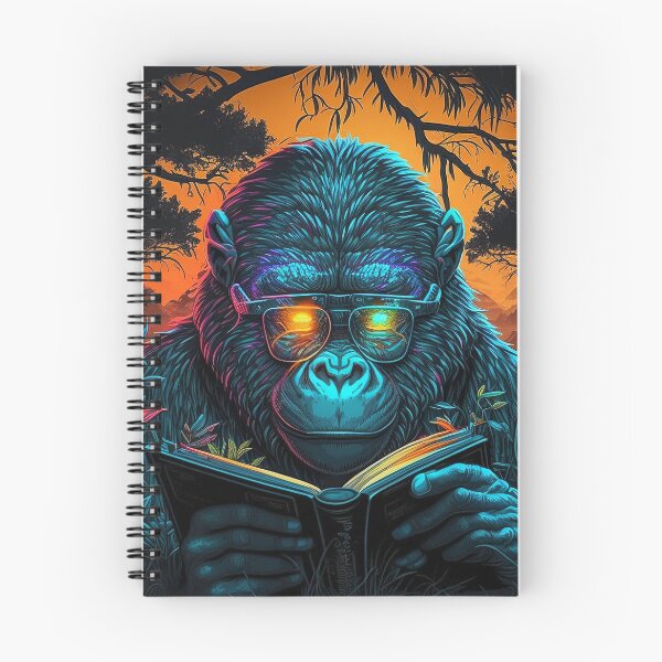 Item preview, Gorilla Reading Retro Style Mountain Gorilla  designed and sold by Brockinator.