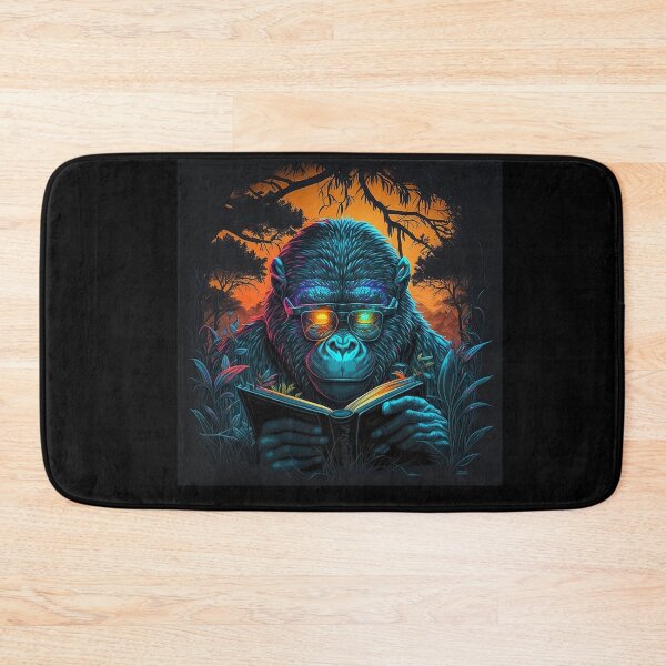 Item preview, Gorilla Reading Retro Style Mountain Gorilla  designed and sold by Brockinator.
