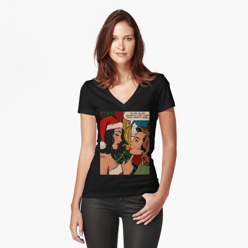Item preview, Fitted V-Neck T-Shirt designed and sold by Msbhaiive.