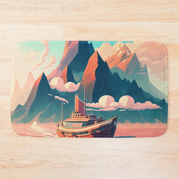 Item preview, Ship and Mountain Artwork designed and sold by destinykrainbow.