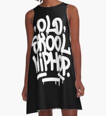 Old School Hip Hop Graffiti 90's Rap Design A-Line Dress