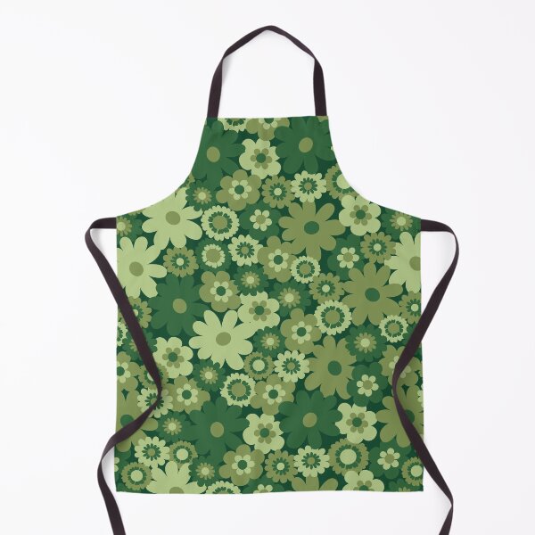 Item preview, Green 60s retro flower power, retro green, pink, mustard yellow, 60s groovy pattern, hippie flowers designed and sold by blomastudios.