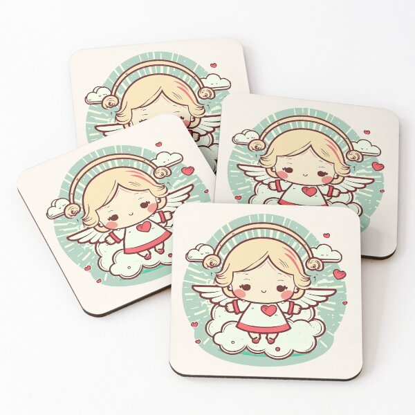 Item preview, Cute Angel Spread Wings Above the Clouds Full Glowing with Love Hearts designed and sold by ultra-cute.