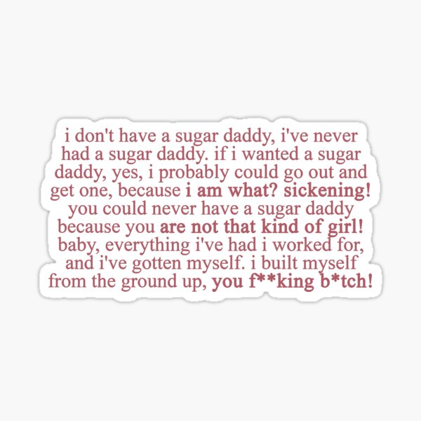 Rupaul S Drag Drace Shangela Sugar Daddy Quote Sticker By Electricgal Redbubble