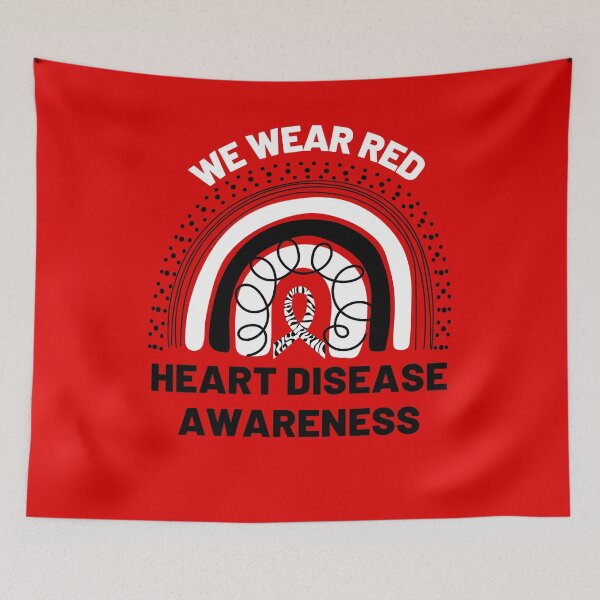 Item preview, We Wear Red Rainbow Heart Disease Awareness Graphic designed and sold by Sarah38.