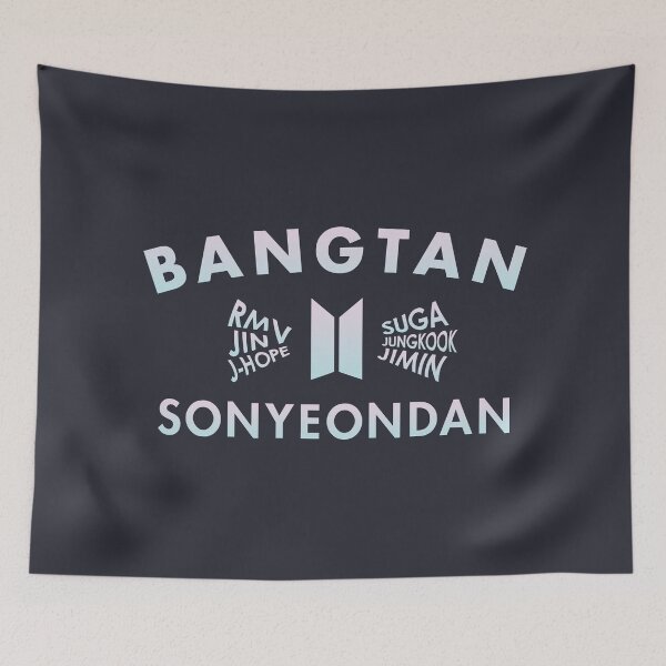 Item preview, BTS Bangtan Sonyeondan classic headline design on dark background designed and sold by shopnojams.