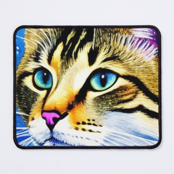 Item preview, Artistic Cat with Beautiful Blue Galaxy Space Background designed and sold by ArtisticAllure1.