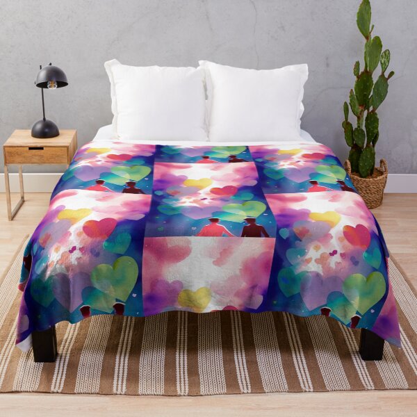 Item preview, A couple of gay queer interracial men in love Valentine's Day with colorful hearts LGBT inclusive designed and sold by rockate.