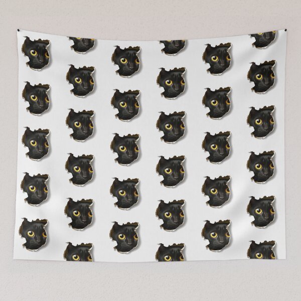 Item preview, Black cat hiding  designed and sold by Stickeropium.