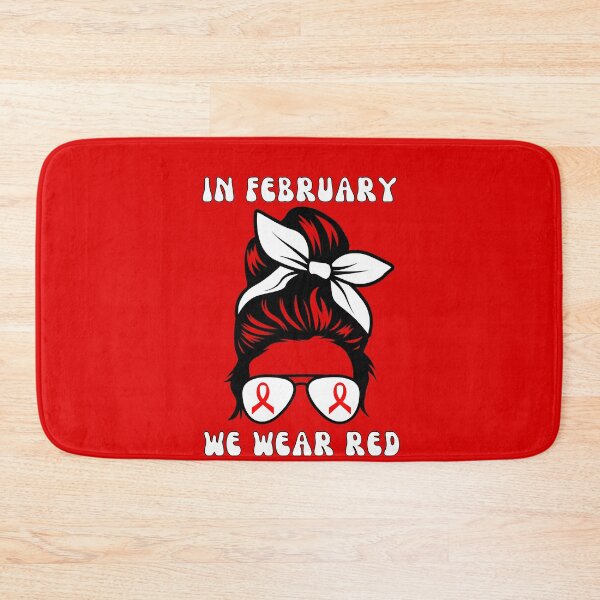 Item preview, In February We Wear Red Messy Bun Red Ribbon Heart Disease designed and sold by Sarah38.