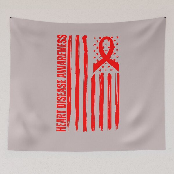 Item preview, Heart Disease Awareness American Flag CHD Congenital Heart designed and sold by Sarah38.
