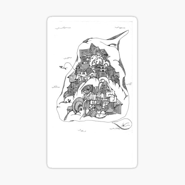 Jeff's City Silly Cities by Bobiel Sticker