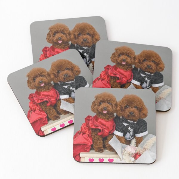 Item preview, Admired Poodle Curly Haired Brown Fur Dogs designed and sold by Dolieart.