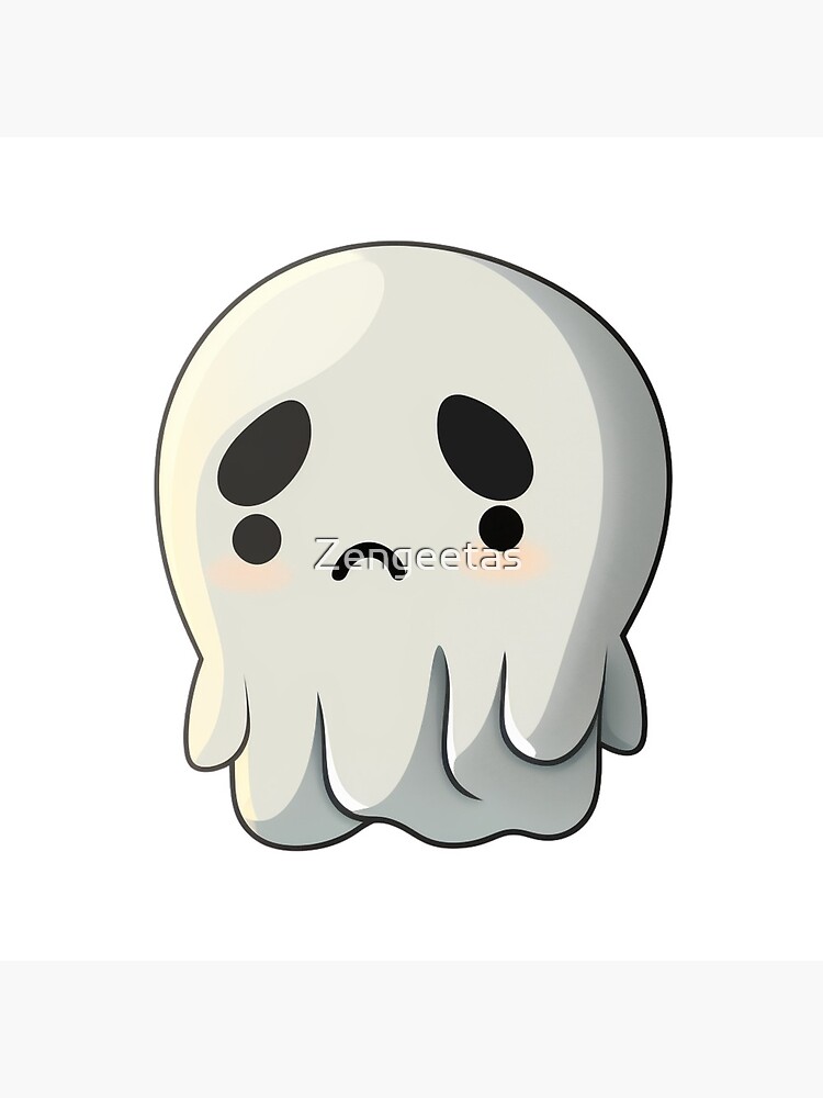 Sad Ghost. Boo. Chibi Ghost. Cute Ghost.\