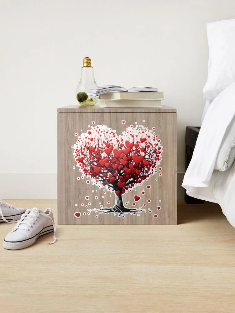 Sticker for Sale avec l'œuvre « Arbre des coeurs, Arbre de l'amour, arbre  d'amour, arbre coeur, Coeur Saint Valentin, Cadeau de Saint Valentin, cadeau de couple, cadeau d'anniversaire