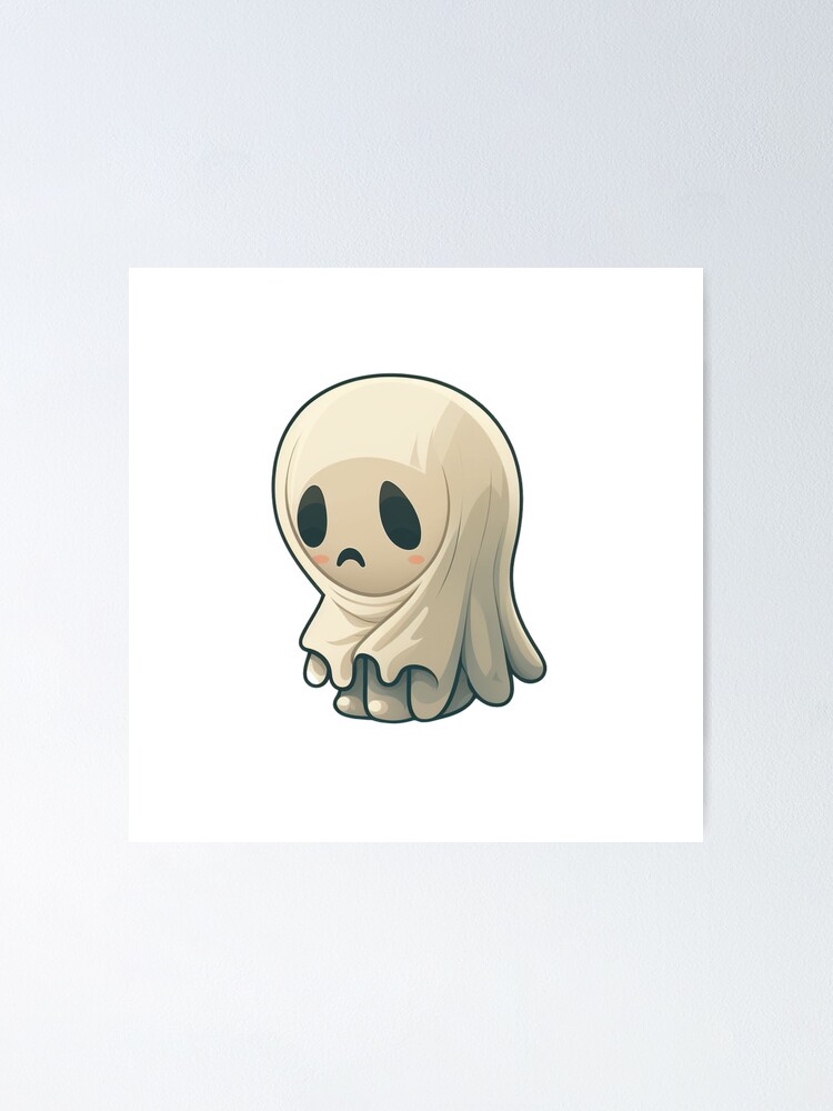 Sad Ghost. Boo. Chibi Ghost. Cute Ghost.\