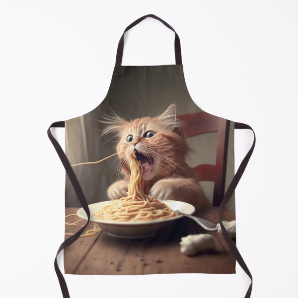 Aperçu de l'œuvre  Chat qui mange des spaghettis créée et vendue par TripleEdge22.