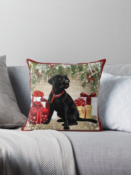 Black lab throw pillows hotsell