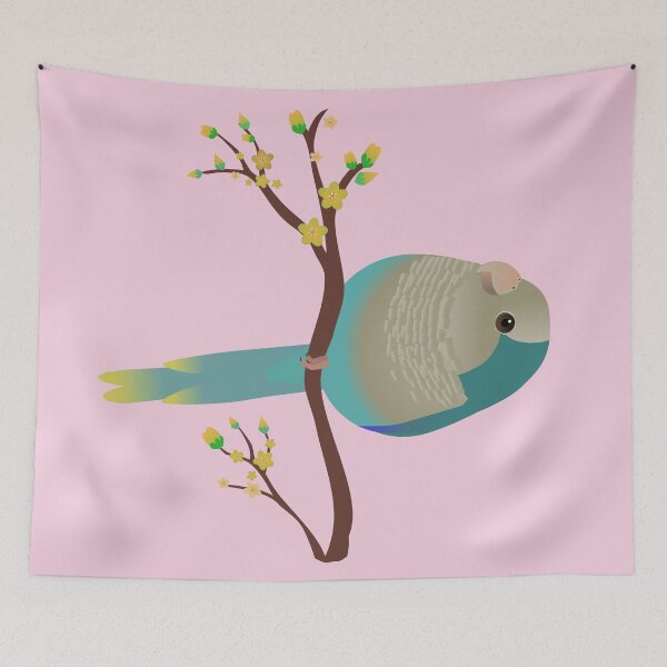 Item preview,  Cute egg shaped blue quaker parrot or monk parakeet designed and sold by Bwiselizzy.