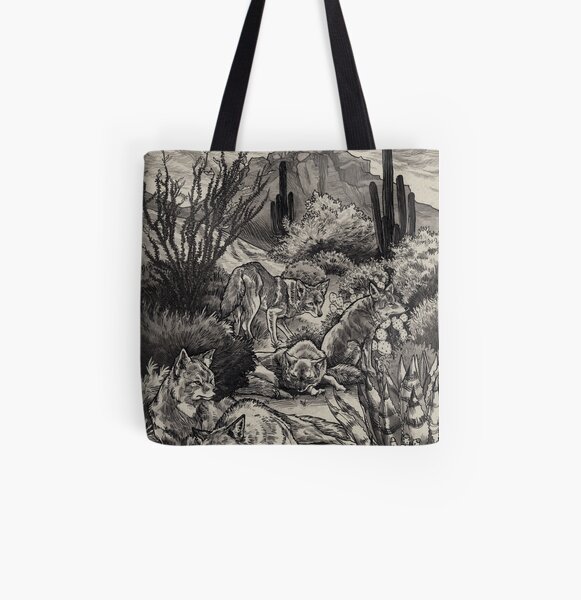 Desert Coyotes All Over Print Tote Bag