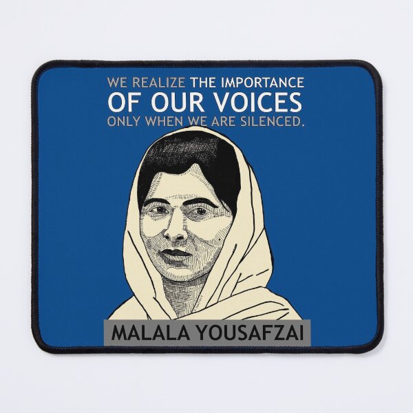 Item preview, Malala Yousafzai quote illustration designed and sold by PoliticsPrint.
