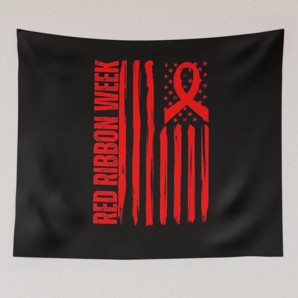 Item preview, Red Ribbon Week Awareness American Flag designed and sold by Sarah38.