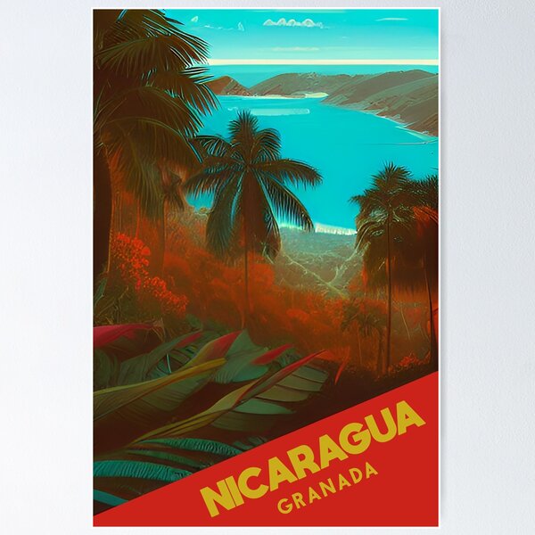 Item preview, Nicaragua vintage travel poster designed and sold by Arctic frame studio.