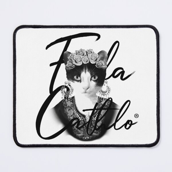Item preview, White And Black Cat Frida Cathlo version of - Frida Kahlo designed and sold by Jaime Ortiz.