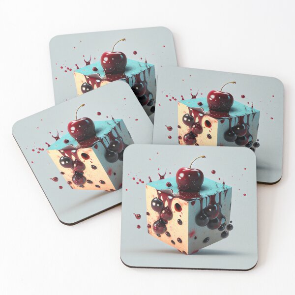 Item preview, Cherry Cube in a Greasy Splotch Digital Painting designed and sold by CodeAndColors.