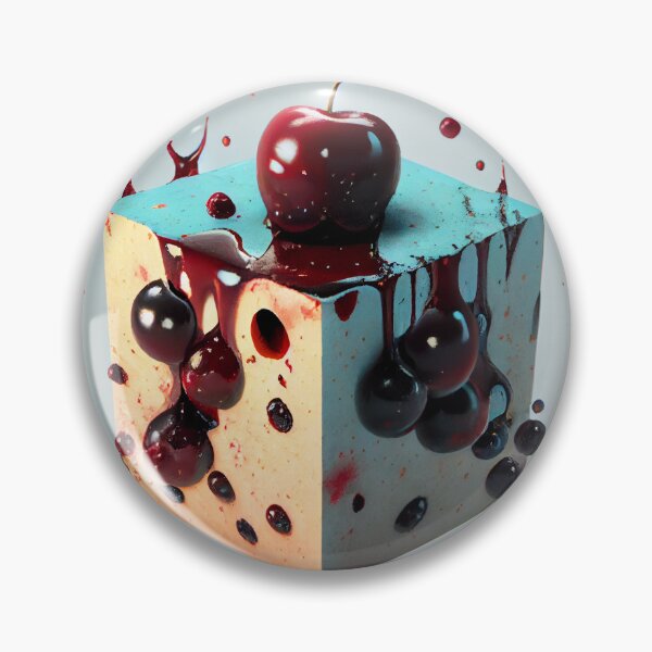 Artikelvorschau, Cherry Cube in a Greasy Splotch Digital Painting entworfen und verkauft von CodeAndColors.