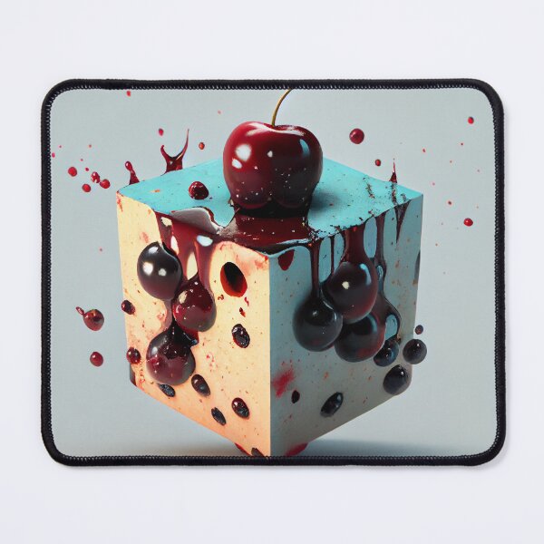Item preview, Cherry Cube in a Greasy Splotch Digital Painting designed and sold by CodeAndColors.