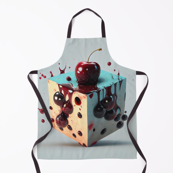 Artikelvorschau, Cherry Cube in a Greasy Splotch Digital Painting entworfen und verkauft von CodeAndColors.